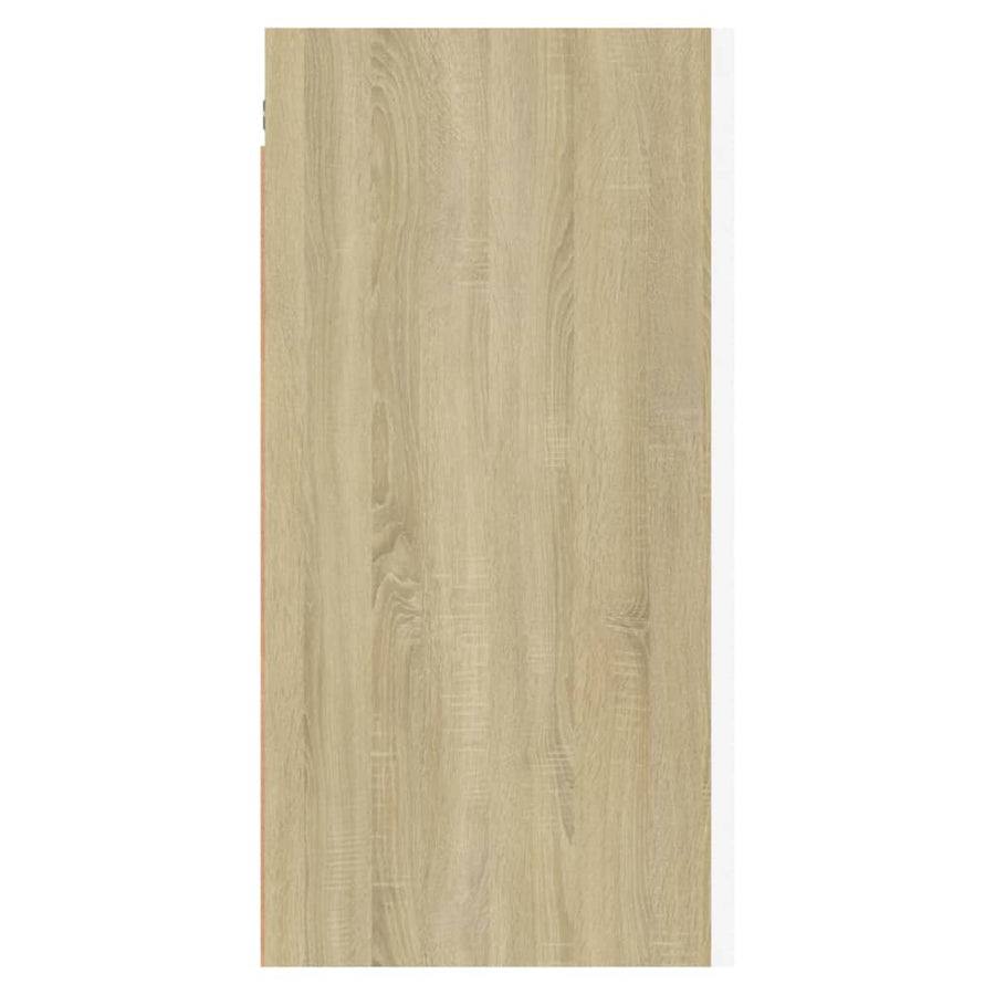 Tv-meubel 30,5x30x60 cm spaanplaat wit en sonoma eikenkleurig 1 30.5 x 30 x 60 cm Wit en sonoma eiken