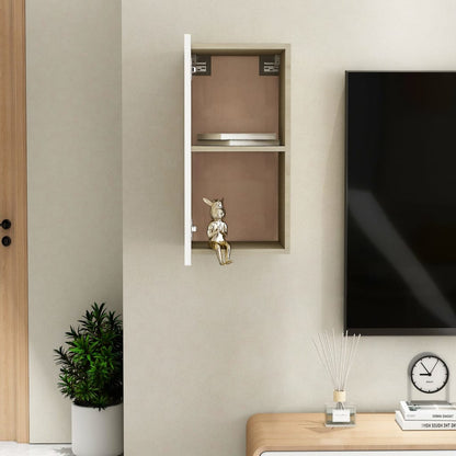 Tv-meubel 30,5x30x60 cm spaanplaat wit en sonoma eikenkleurig 1 30.5 x 30 x 60 cm Wit en sonoma eiken