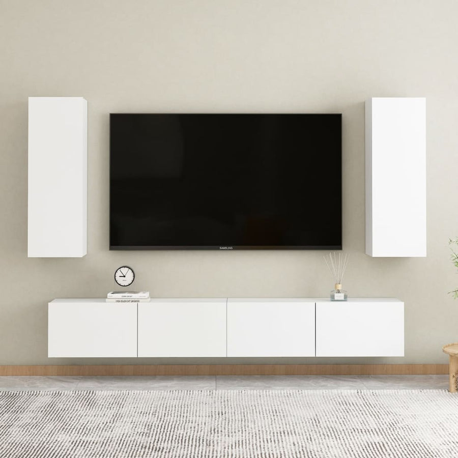 Tv-meubel 30,5x30x90 cm spaanplaat wit 1 30.5 x 30 x 90 cm Wit