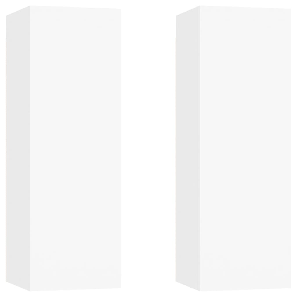 Tv-meubelen 2 st 30,5x30x90 cm spaanplaat wit 2 30.5 x 30 x 90 cm Wit