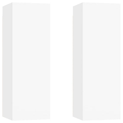 Tv-meubelen 2 st 30,5x30x90 cm spaanplaat wit 2 30.5 x 30 x 90 cm Wit