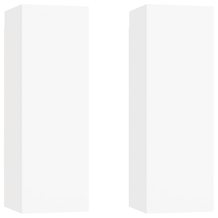 Tv-meubelen 2 st 30,5x30x90 cm spaanplaat wit 2 30.5 x 30 x 90 cm Wit