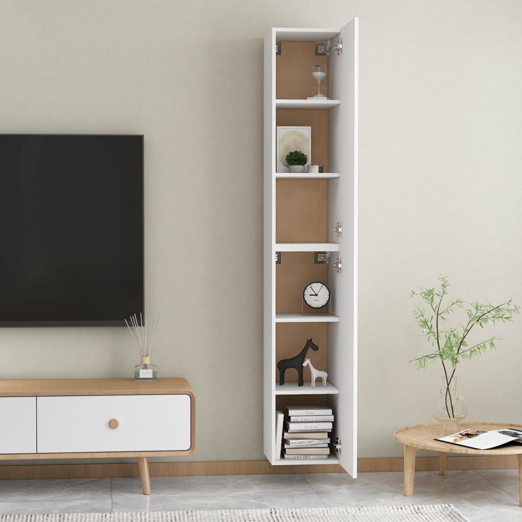 Tv-meubelen 2 st 30,5x30x90 cm spaanplaat wit 2 30.5 x 30 x 90 cm Wit