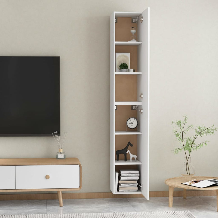 Tv-meubelen 2 st 30,5x30x90 cm spaanplaat wit 2 30.5 x 30 x 90 cm Wit