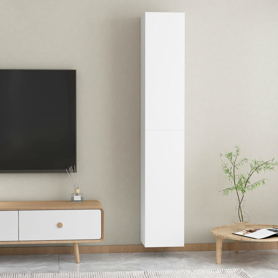 Tv-meubelen 2 st 30,5x30x90 cm spaanplaat wit 2 30.5 x 30 x 90 cm Wit