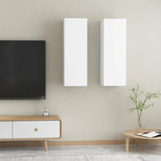Tv-meubels 2 st 30,5x30x90 cm spaanplaat wit