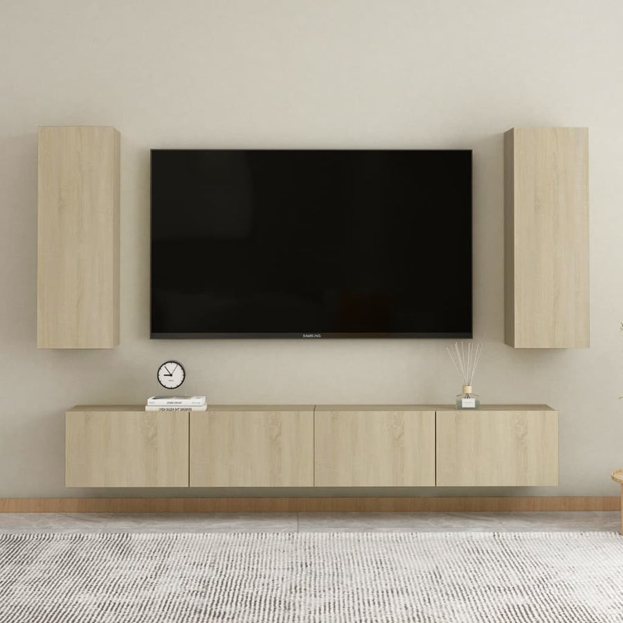 Tv-meubel 30,5x30x90 cm spaanplaat sonoma eikenkleurig 1 30.5 x 30 x 90 cm Sonoma eiken