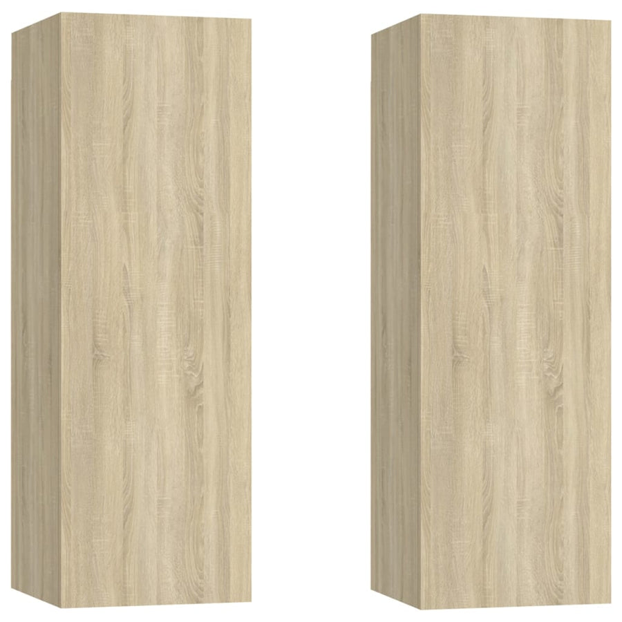 Tv-Meubels 2 St 30,5X30X90 Cm Bewerkt Hout Sonoma Eikenkleurig
