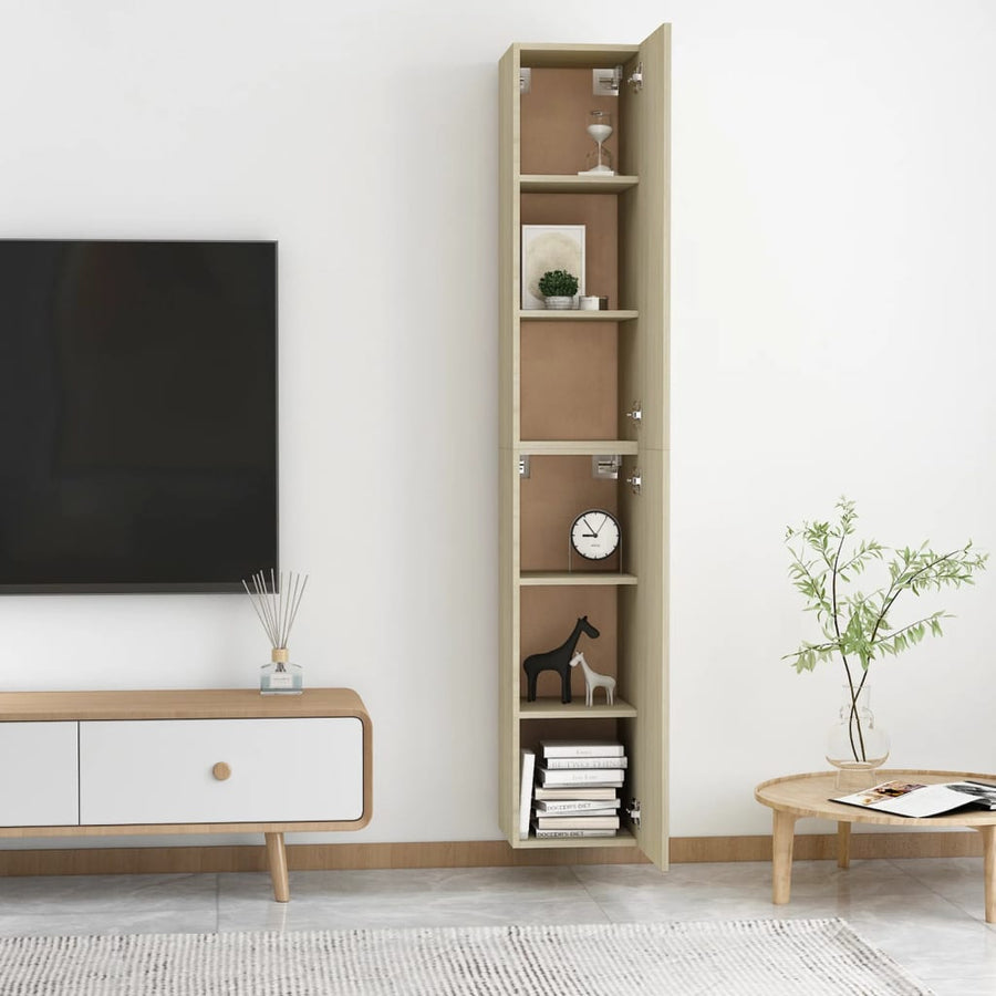 Tv-Meubels 2 St 30,5X30X90 Cm Bewerkt Hout Sonoma Eikenkleurig