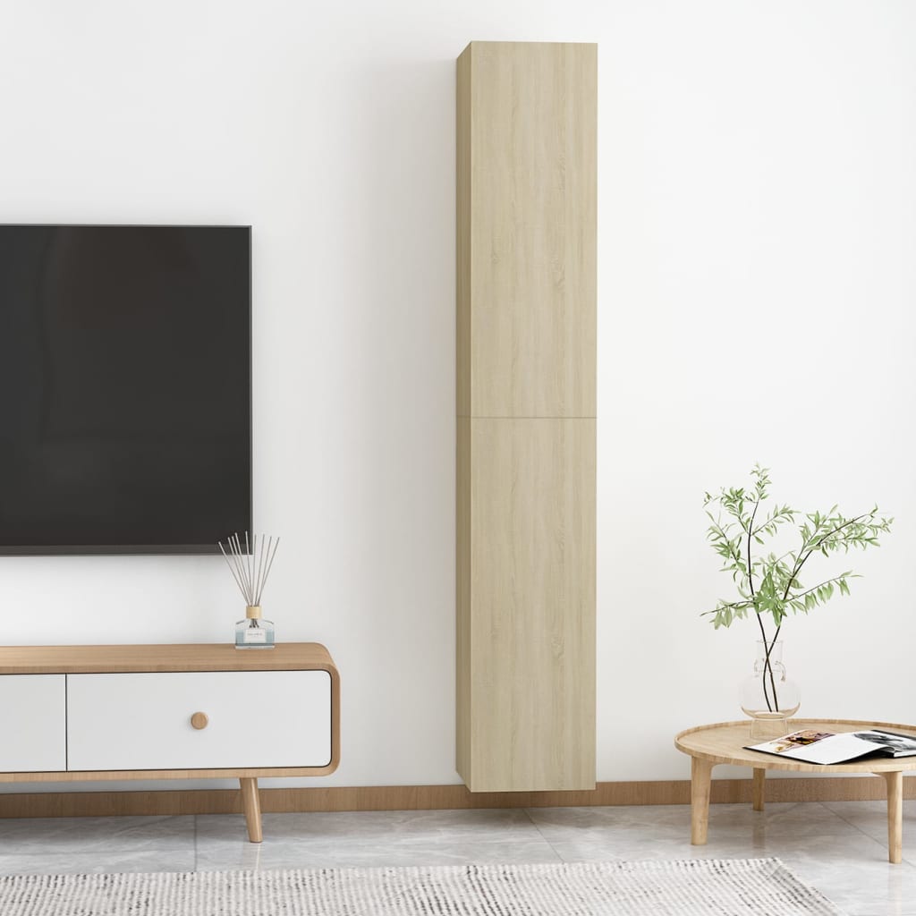 Tv-Meubels 2 St 30,5X30X90 Cm Bewerkt Hout Sonoma Eikenkleurig