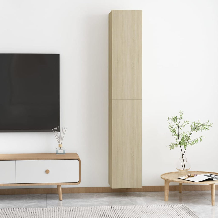 Tv-Meubels 2 St 30,5X30X90 Cm Bewerkt Hout Sonoma Eikenkleurig