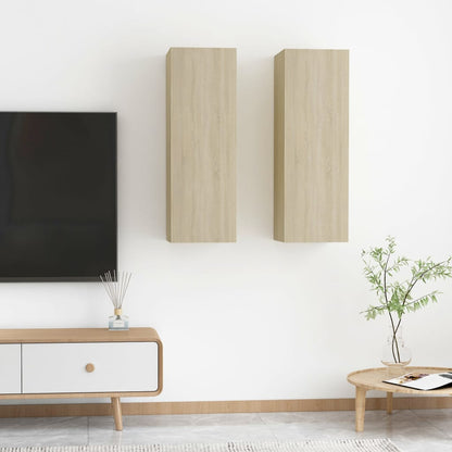 Tv-Meubels 2 St 30,5X30X90 Cm Bewerkt Hout Sonoma Eikenkleurig
