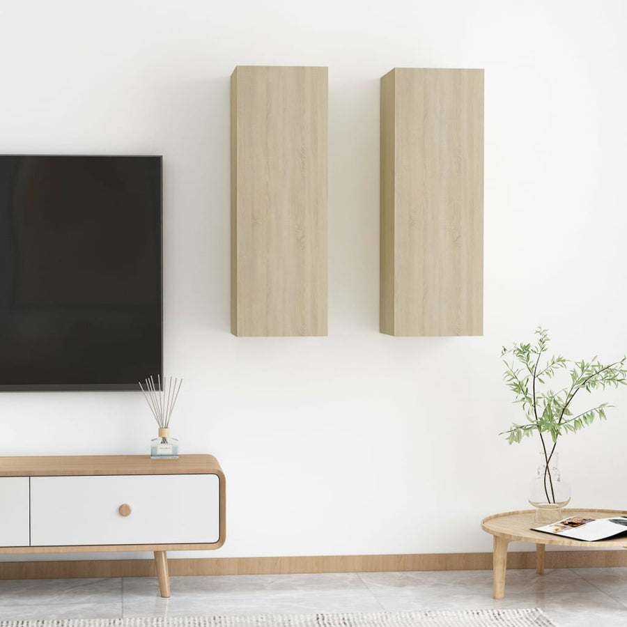 Tv-Meubels 2 St 30,5X30X90 Cm Bewerkt Hout Sonoma Eikenkleurig