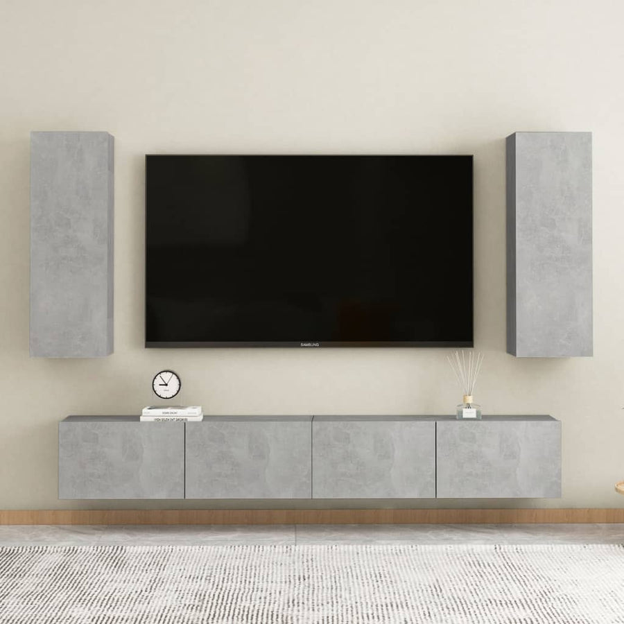 Tv-meubel 30,5x30x90 cm spaanplaat betongrijs 1 30.5 x 30 x 90 cm Betongrijs