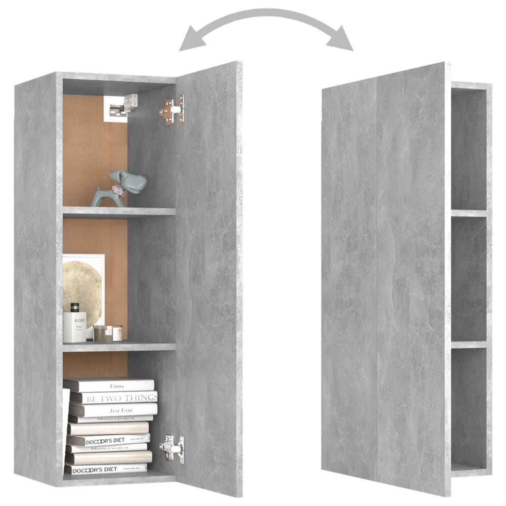 Tv-meubel 30,5x30x90 cm spaanplaat betongrijs 1 30.5 x 30 x 90 cm Betongrijs