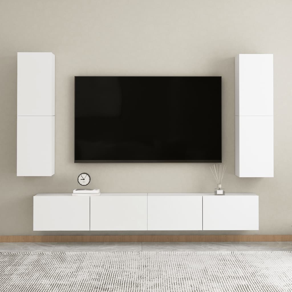 Tv-meubel 30,5x30x110 cm spaanplaat wit 1 30.5 x 30 x 110 cm Wit