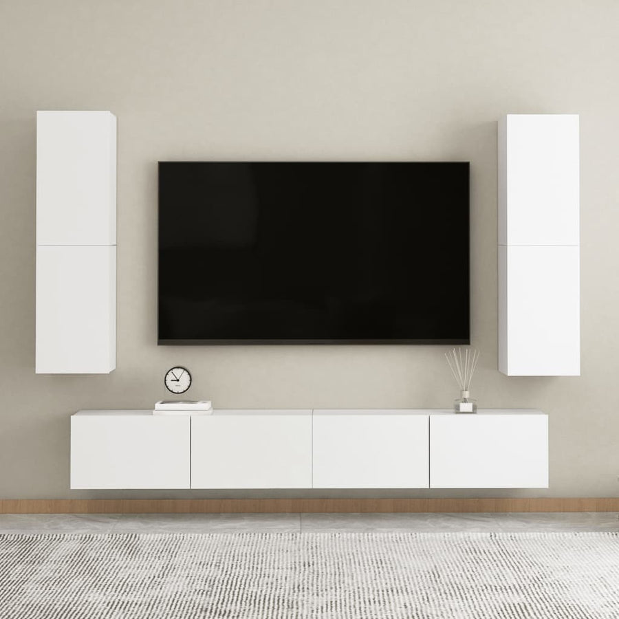 Tv-meubel 30,5x30x110 cm spaanplaat wit 1 30.5 x 30 x 110 cm Wit