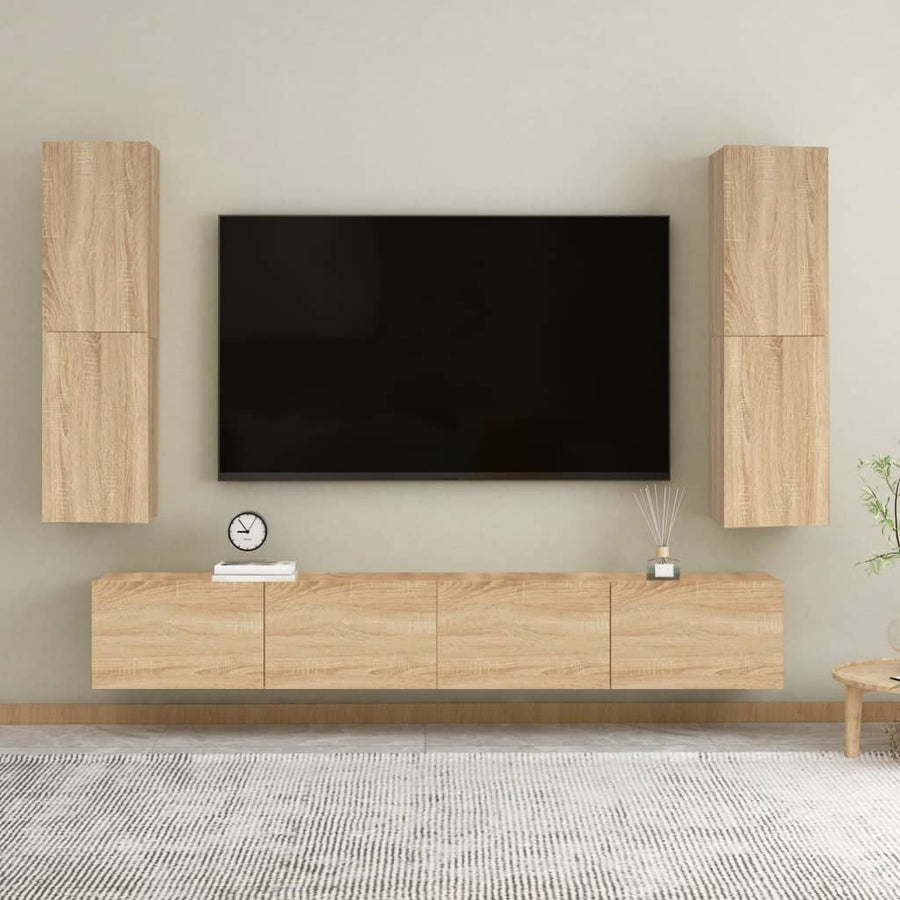 Tv-meubel 30,5x30x110 cm spaanplaat sonoma eikenkleurig 1 30.5 x 30 x 110 cm Sonoma eiken