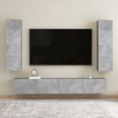 Tv-Meubel 30,5X30X0 Cm Spaanplaat 1 30.5 x 30 x 110 cm Betongrijs