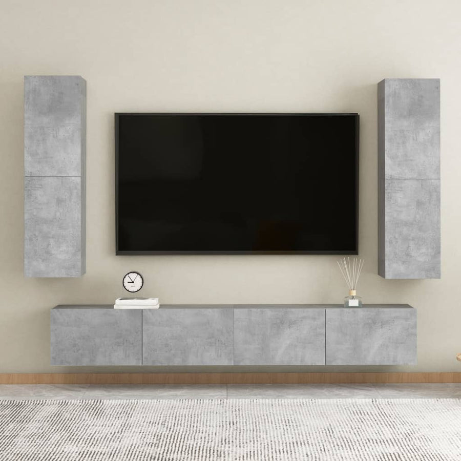 Tv-Meubel 30,5X30X0 Cm Spaanplaat 1 30.5 x 30 x 110 cm Betongrijs