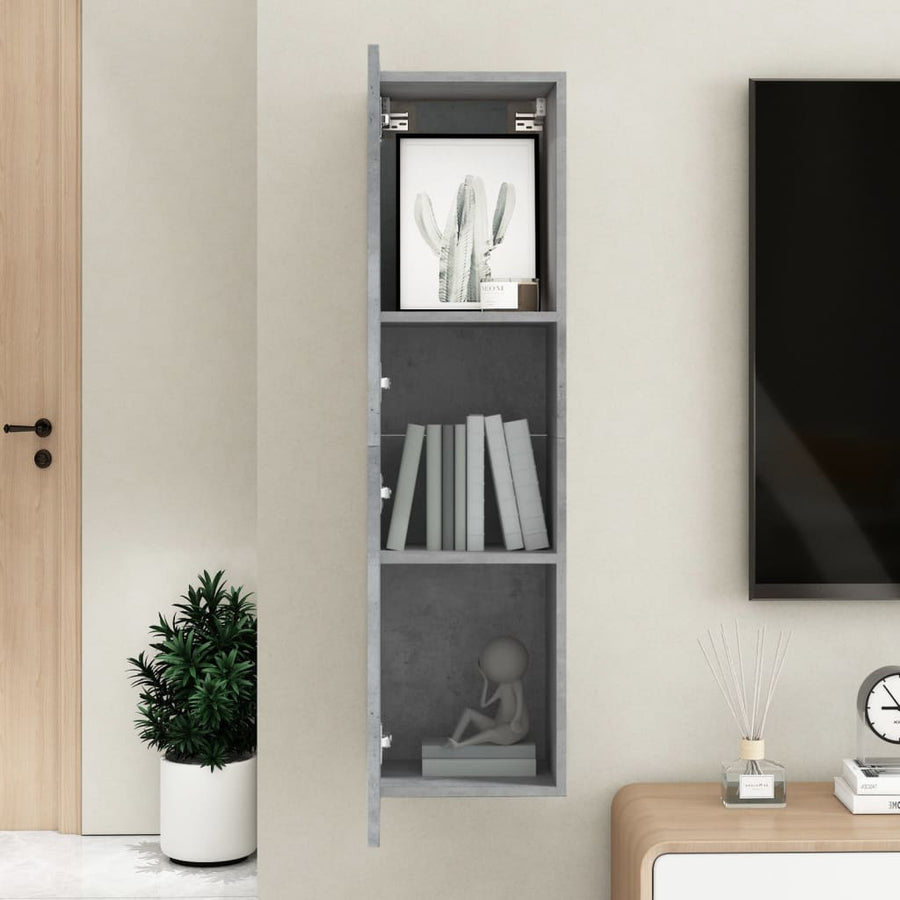 Tv-Meubel 30,5X30X0 Cm Spaanplaat 1 30.5 x 30 x 110 cm Betongrijs