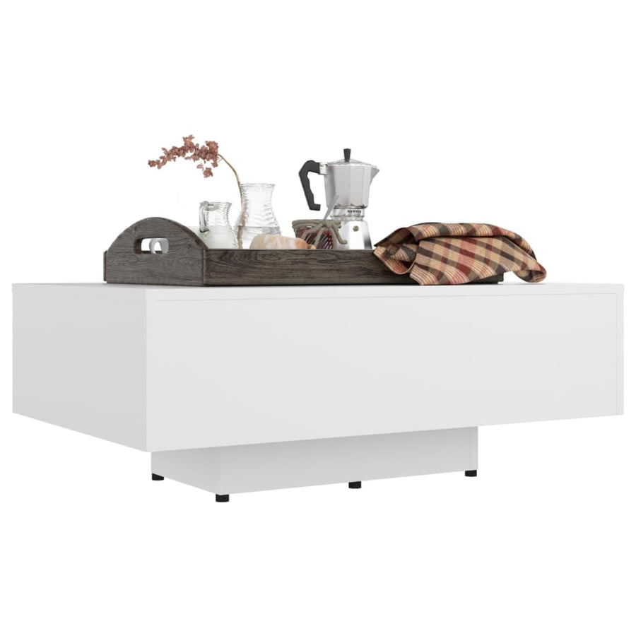 Salontafel 85x55x31 cm bewerkt hout wit 85 x 55 x 31 cm Wit