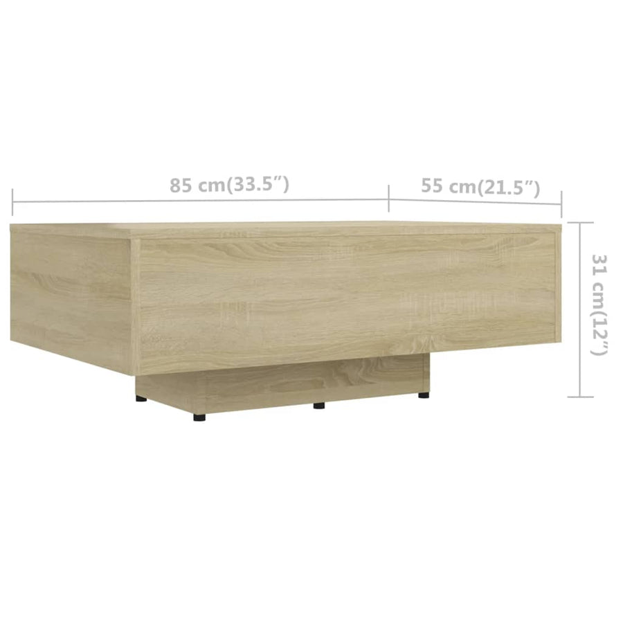 Salontafel 85x55x31 cm spaanplaat sonoma eikenkleurig 85 x 55 x 31 cm Sonoma eiken