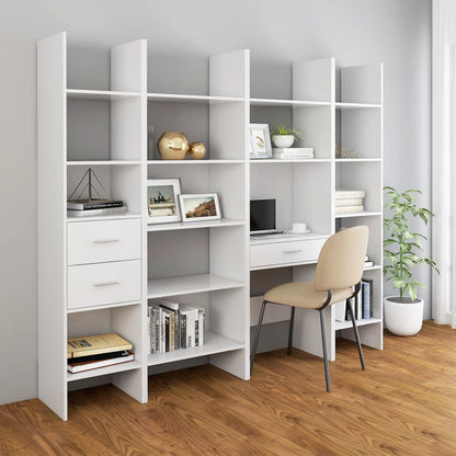 Boekenkast 40X35X80 Cm Bewerkt Hout Wit