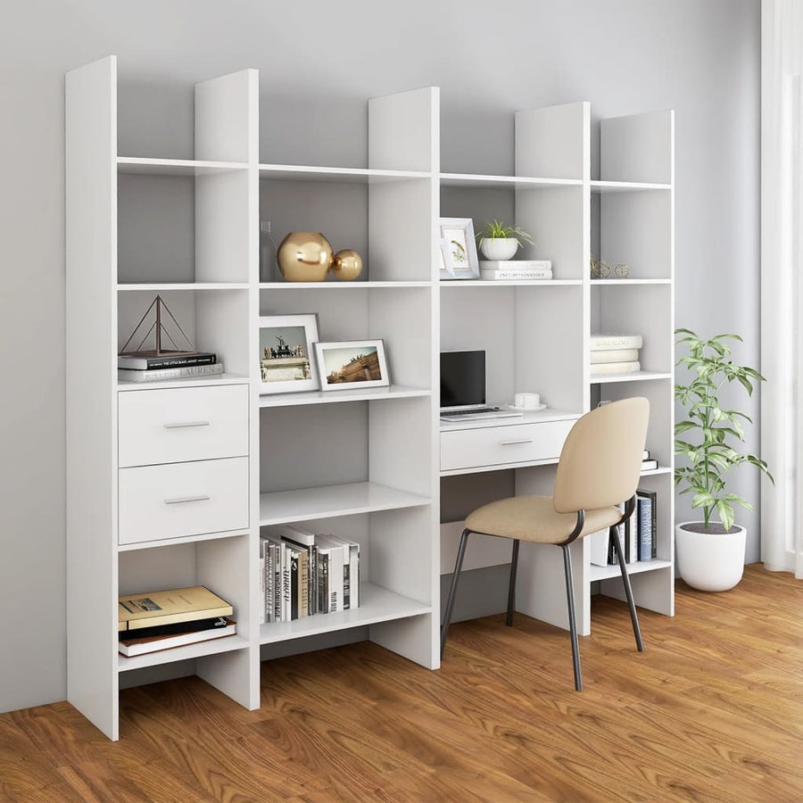 Boekenkast 40X35X80 Cm Bewerkt Hout Wit