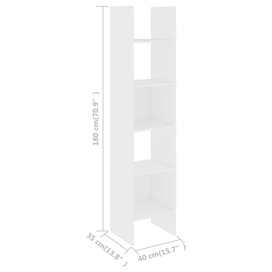 Boekenkast 40X35X80 Cm Bewerkt Hout Wit