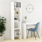 Bookcase 40x35x180 cm carved wood white