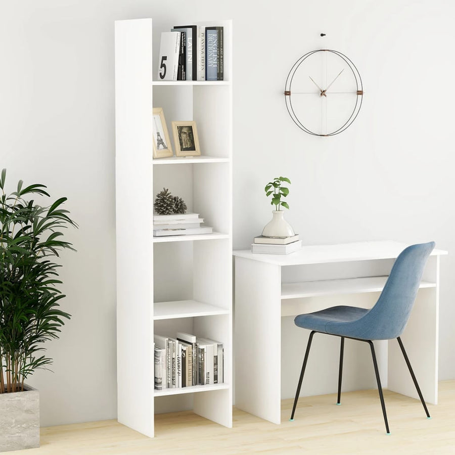 Boekenkast 40X35X80 Cm Bewerkt Hout Wit