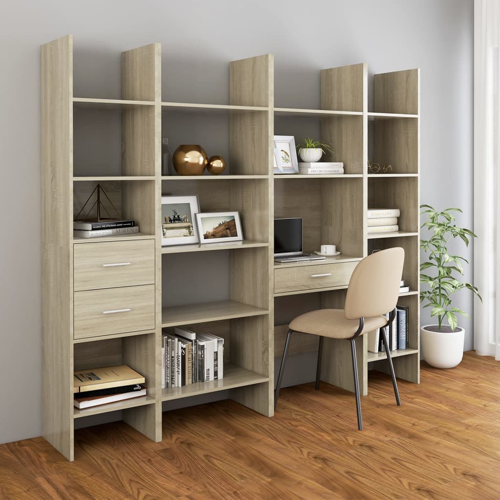 Boekenkast 40X35X80 Cm Spaanplaat Kleurig Sonoma eiken