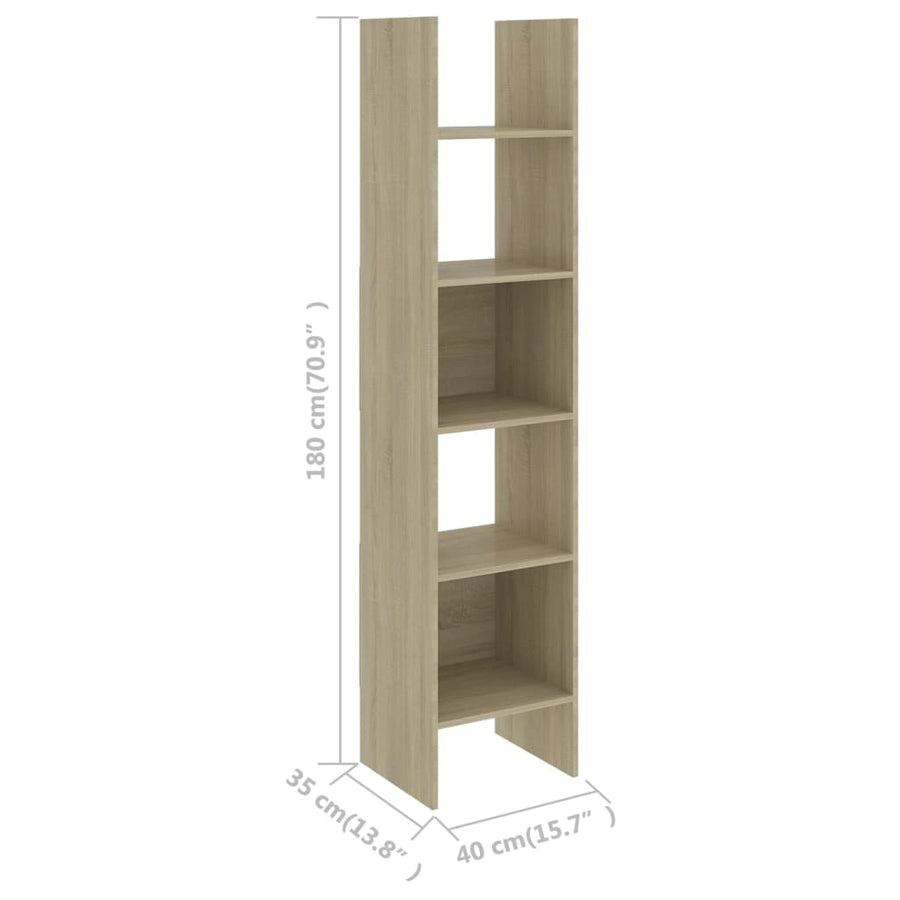 Boekenkast 40X35X80 Cm Spaanplaat Kleurig Sonoma eiken