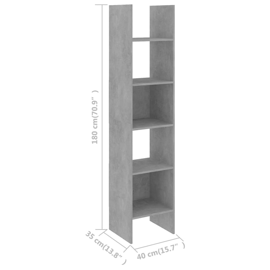 Boekenkast 40X35X80 Cm Spaanplaat Betongrijs
