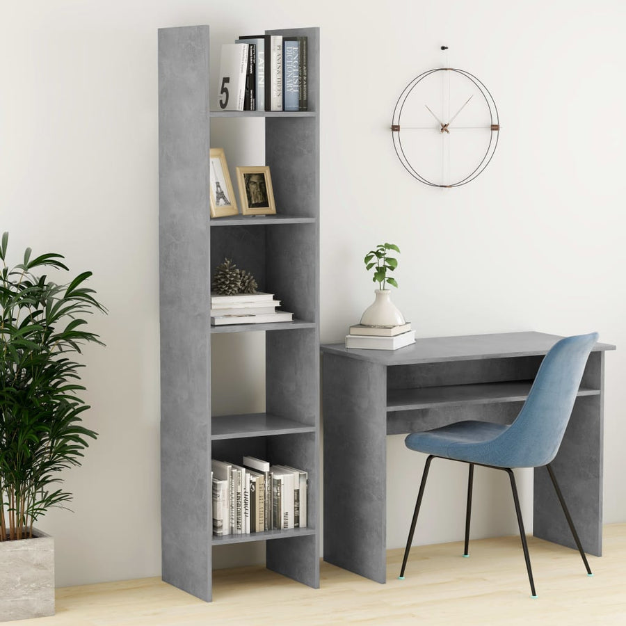 Boekenkast 40X35X80 Cm Spaanplaat Betongrijs