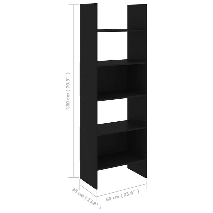 Boekenkast 60X35X80 Cm Spaanplaat Zwart