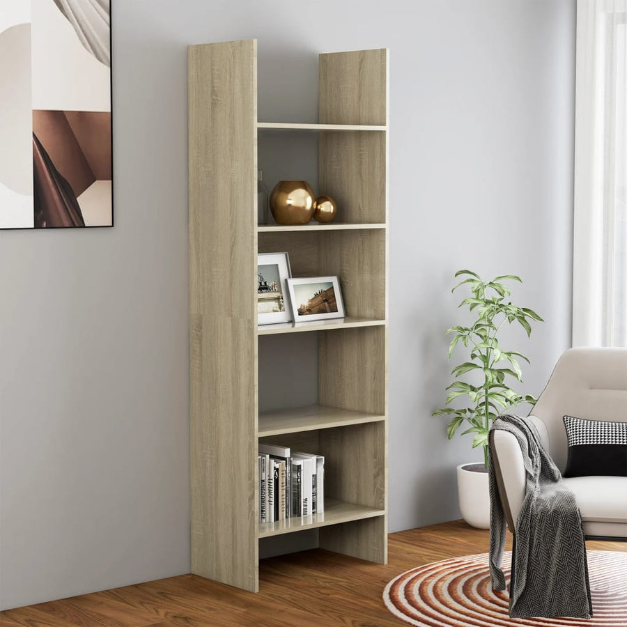 Boekenkast 60X35X80 Cm Spaanplaat Kleurig Sonoma eiken