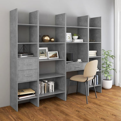 Boekenkast 60X35X80 Cm Spaanplaat Betongrijs