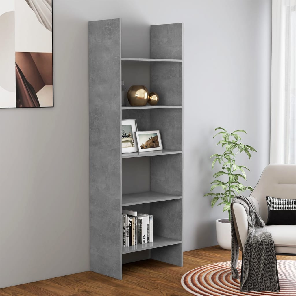 Boekenkast 60X35X80 Cm Spaanplaat Betongrijs