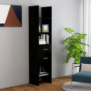 Boekenkast 40x35x180 cm bewerkt hout zwart