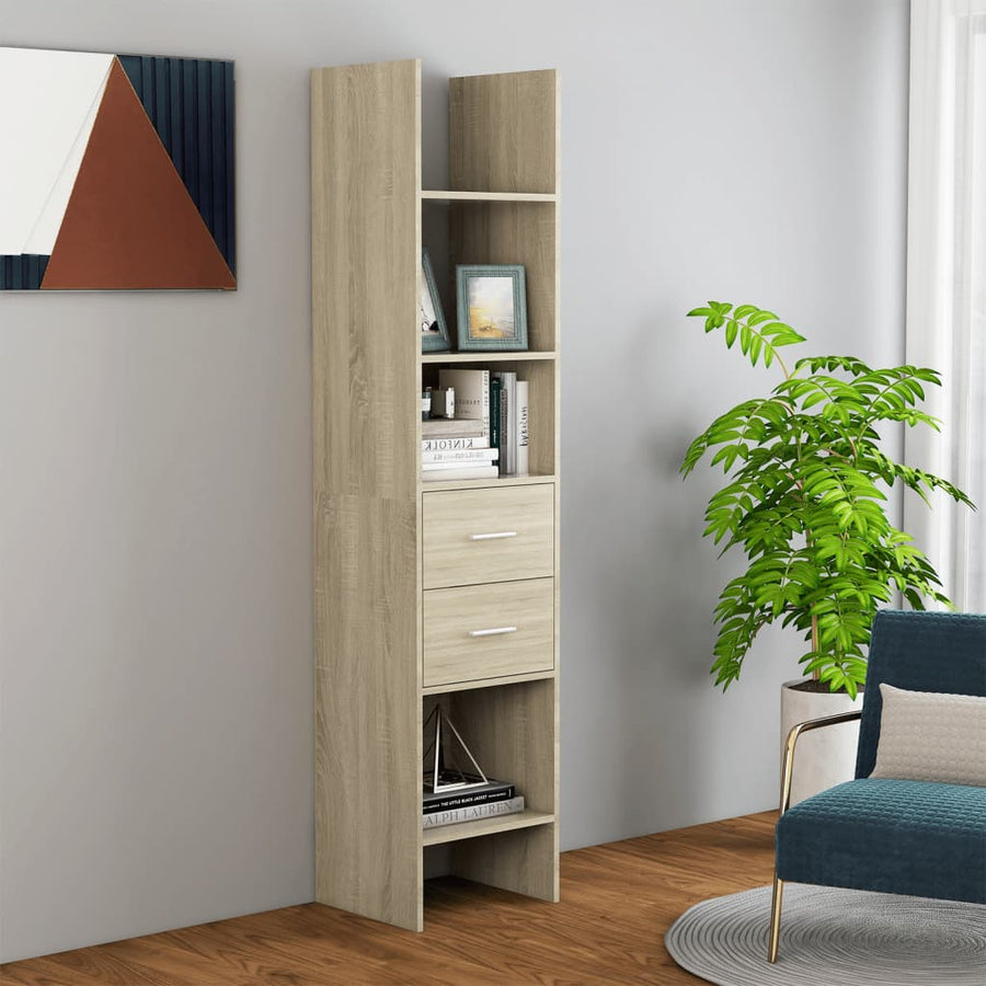 Boekenkast 40X35X80 Cm Spaanplaat Kleurig Sonoma eiken