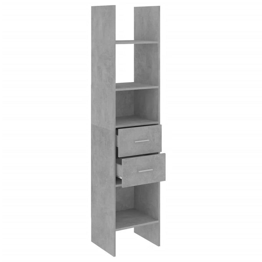 Boekenkast 40X35X180 Cm Bewerkt Hout Betongrijs