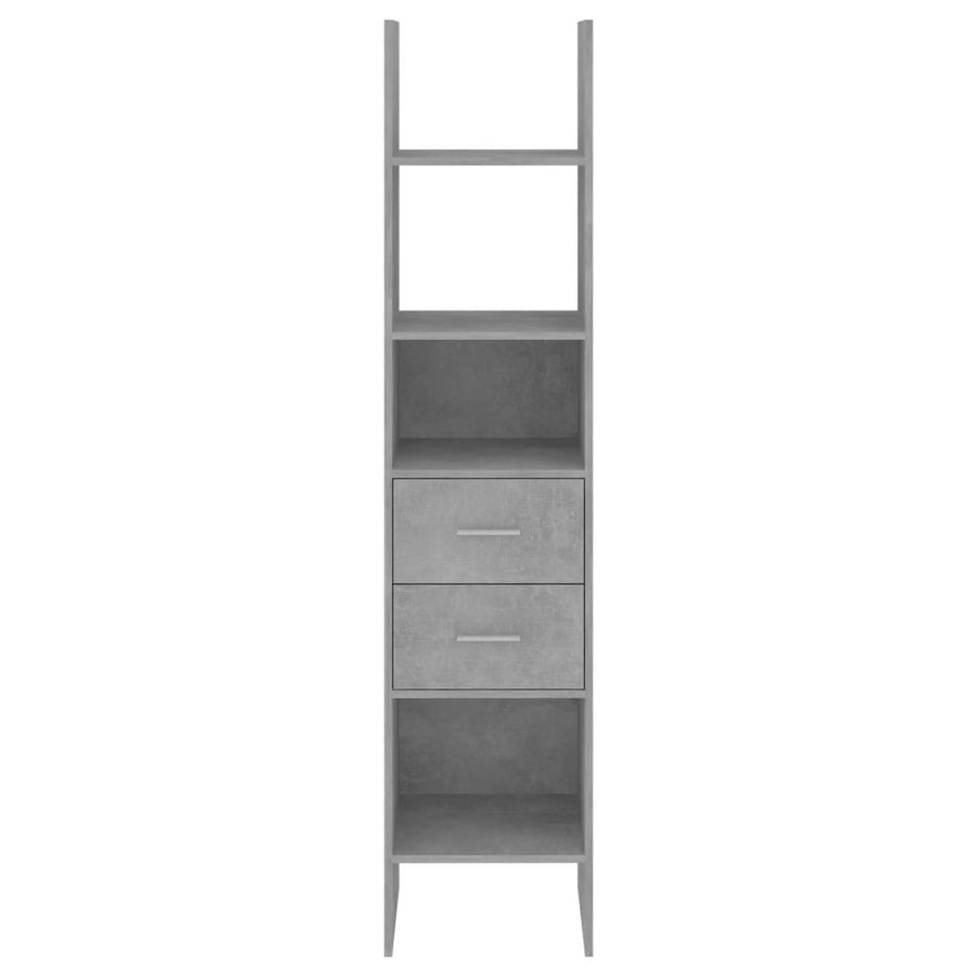 Boekenkast 40X35X180 Cm Bewerkt Hout Betongrijs