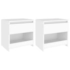 Bedside tables 2 pcs 40x30x39 cm engineered wood white