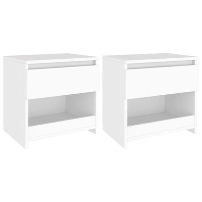 Nachtkastjes 40X30X39 Cm Bewerkt Hout 2 Wit