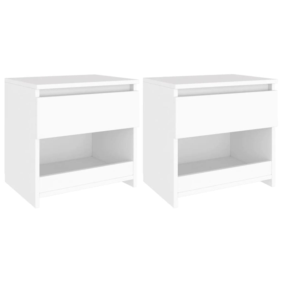Nachtkastjes 40X30X39 Cm Bewerkt Hout 2 Wit