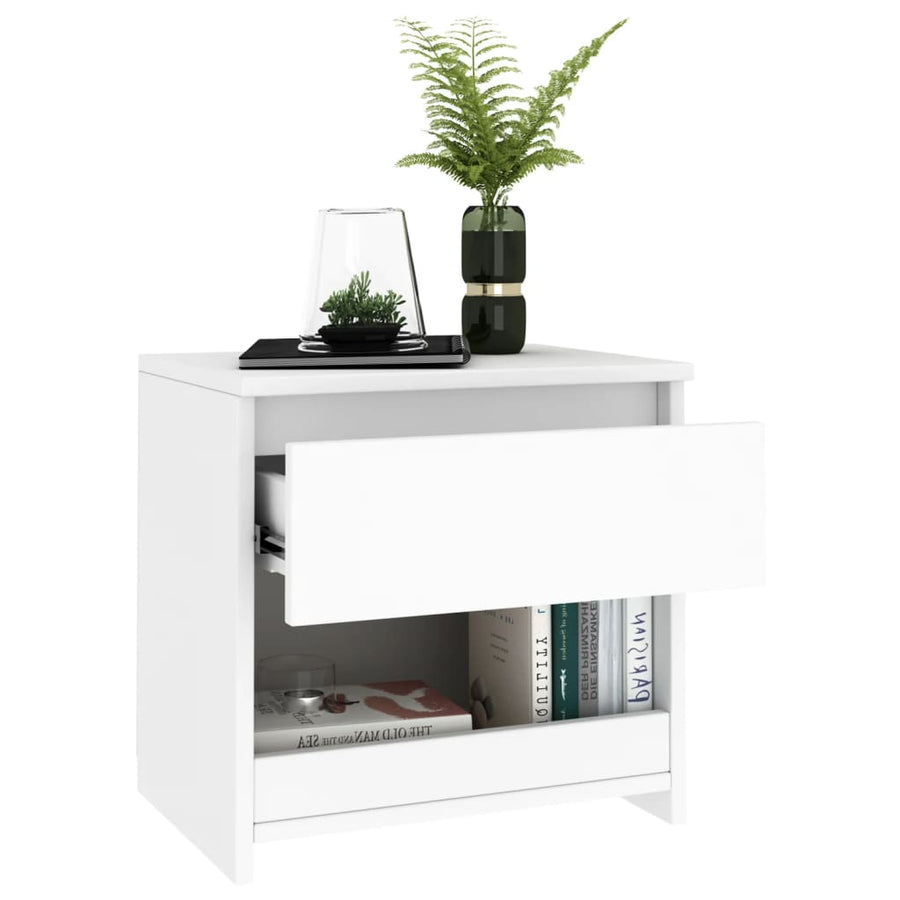 Nachtkastjes 40X30X39 Cm Bewerkt Hout 2 Wit
