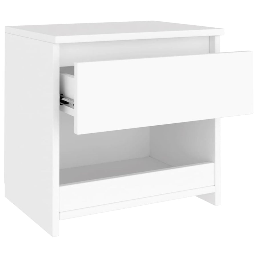 Nachtkastjes 40X30X39 Cm Bewerkt Hout 2 Wit