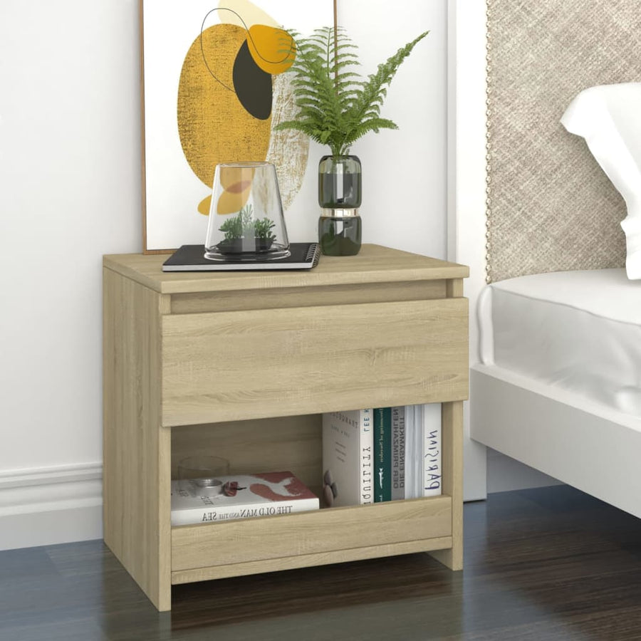 Nachtkastje 40X30X39 Cm Spaanplaat Kleurig 1 Sonoma eiken